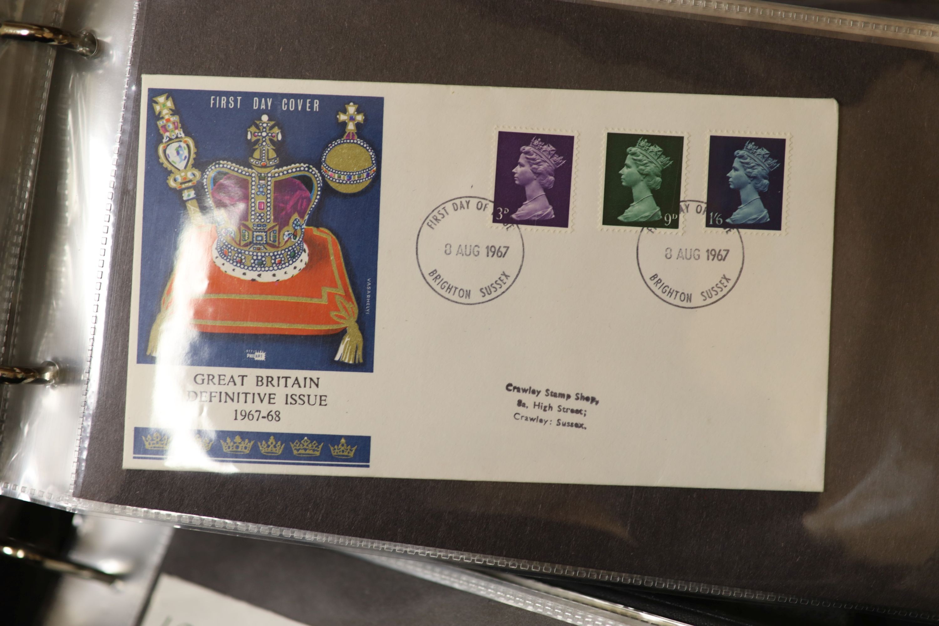 A large collection of Royal Mint first day covers, 1960's-2005, in albums and a large quantity of mint unused stamps in stockbooks for the years 1990s-2004 (2 boxes)